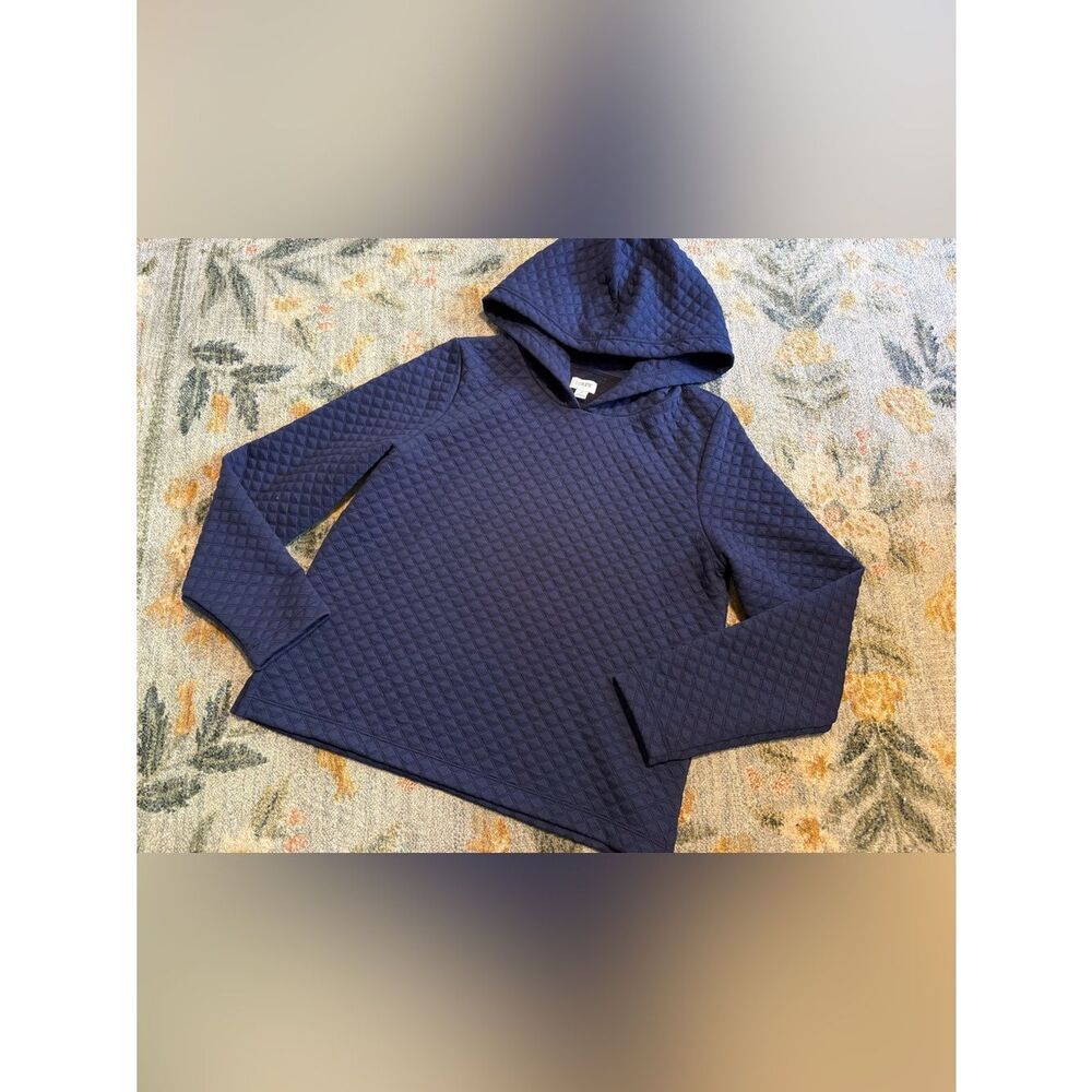 J.Crew Factory Quilted hoodie Navy Blue Medium